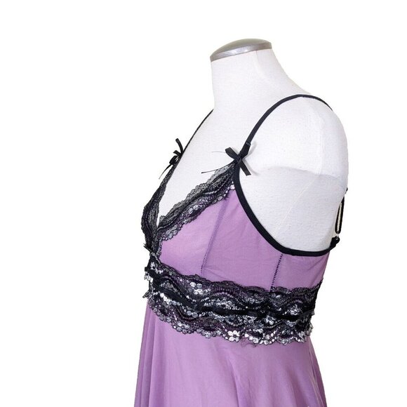 Womens Babydoll Slip Dress Lingerie Teddy Nightgown Size Small Purple Sexy - Picture 3 of 4